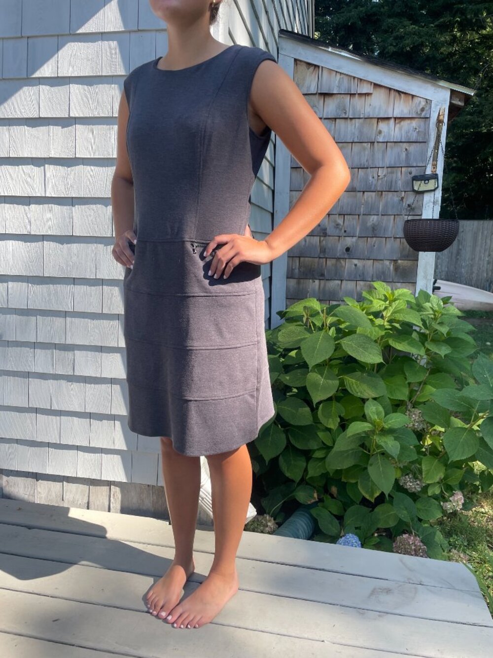 Calvin Klein sheath dress, charcoal grey, size 10